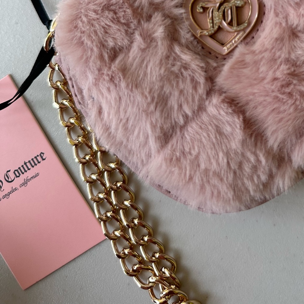 Juicy Couture Pink Heart-Shaped Fur Bag - Picture 2 of 7